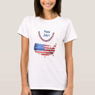 Unabhängigkeitstag 4. Juli Amerikanische Flagge La T-Shirt