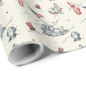 Unabhängigkeitstag 4. Juli Geschenkpapier (Rolleneckpunkt)