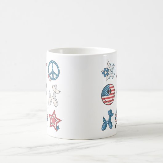Unabhängigkeitstag 4. Juli Groovy Kaffeetasse (Mittel)