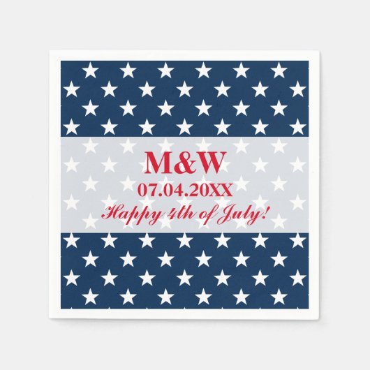 Unabhängigkeitstag 4. Juli Hochzeitsfeier Serviett Serviette (Vorderseite)