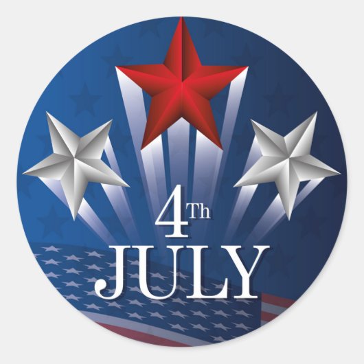 Unabhängigkeitstag 4. Juli Klassischer Rundaufkleb Runder Aufkleber (Vorderseite)