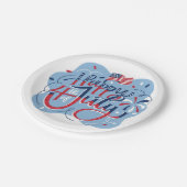 Unabhängigkeitstag 4. Juli Pappteller (Schrägansicht)