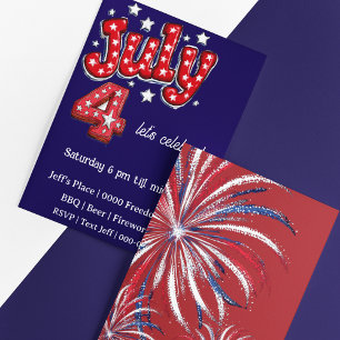 Unabhängigkeitstag 4. Juli Party-Einladung 