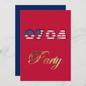 Unabhängigkeitstag 4. Juli Party Einladung USA (Vorne/Hinten)