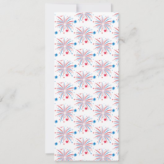 Unabhängigkeitstag 4. Juli Party Feuerwerk Einladung (Rückseite)