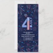 Unabhängigkeitstag 4. Juli Party Feuerwerk Einladung (Vorderseite)