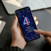 Unabhängigkeitstag 4. Juli Party Feuerwerk Einladung