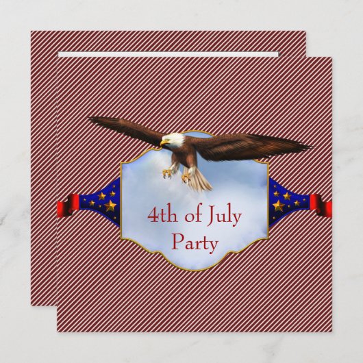 Unabhängigkeitstag 4. Juli Party GRILLEN Einladung (Vorne/Hinten)