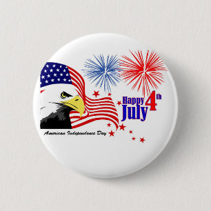 Unabhängigkeitstag 4. Juli patriotische USA Button