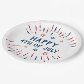 Unabhängigkeitstag 4. Juli Patriotischer Amerikane Pappteller (Schrägansicht)
