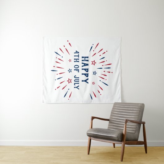 Unabhängigkeitstag 4. Juli Patriotischer Amerikane Wandteppich (Beispiel (Horizontal))