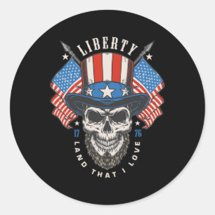 Unabhängigkeitstag 4. Juli USA-Flagge Amerika Frei Runder Aufkleber