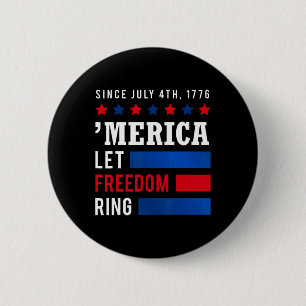Unabhängigkeitstag 4. Juli USA-Flagge Amerika Lass Button