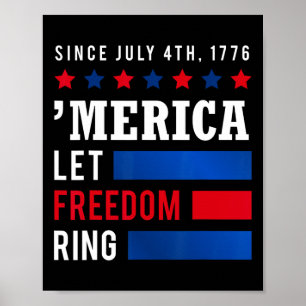 Unabhängigkeitstag 4. Juli USA-Flagge Amerika Lass Poster