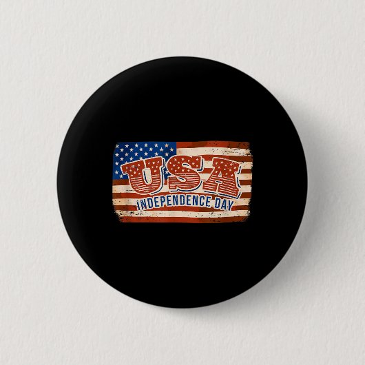Unabhängigkeitstag 4. Juli USA-Flagge Distressed Button (Vorderseite)