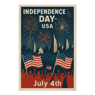 Unabhängigkeitstag (4. Juli), USA Reise Poster