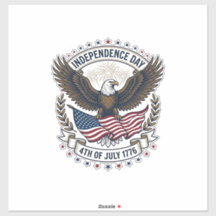 Unabhängigkeitstag Adler Flagge Vintage-Shirt Desi Aufkleber