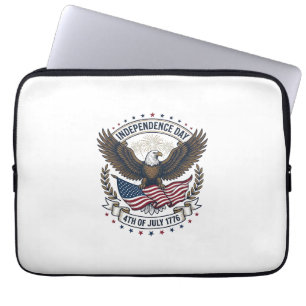 Unabhängigkeitstag Adler Flagge Vintage-Shirt-Desi Laptopschutzhülle