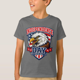 Unabhängigkeitstag-Adler Varsity Style Patriotisch T-Shirt