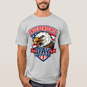 Unabhängigkeitstag-Adler Varsity Style Patriotisch T-Shirt