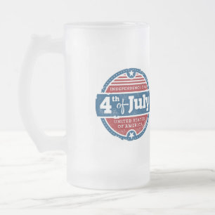 Unabhängigkeitstag am 4. Juli Mattglas Bierglas