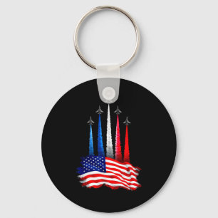 Unabhängigkeitstag Amerikanische Flagge Düsenflugz Schlüsselanhänger