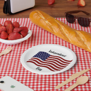Unabhängigkeitstag/amerikanische Flagge Pappteller