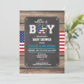 Unabhängigkeitstag Babydusche Einladung (Stehend Vorderseite)