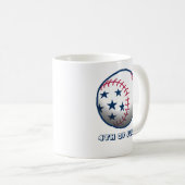 Unabhängigkeitstag Baseball Kaffeetasse (VorderseiteRechts)