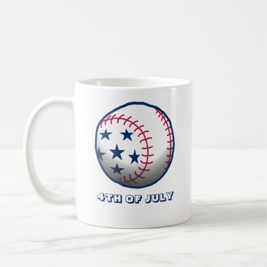 Unabhängigkeitstag Baseball Kaffeetasse (Links)