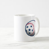 Unabhängigkeitstag Baseball Kaffeetasse (VorderseiteRechts)