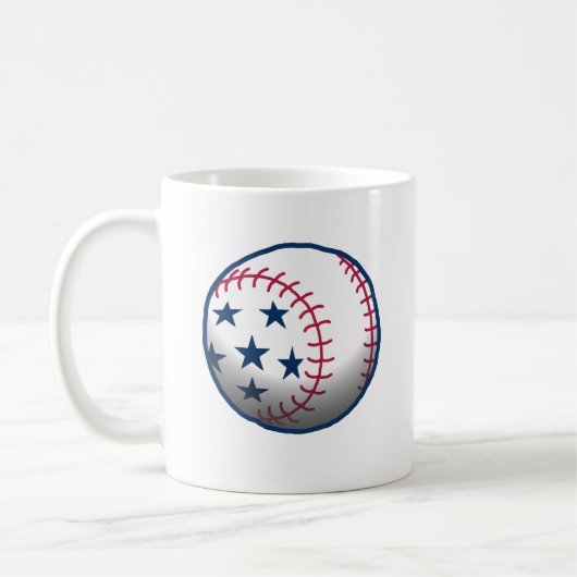Unabhängigkeitstag Baseball Kaffeetasse (Links)