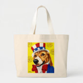 Unabhängigkeitstag-Beagle-HundeTasche Jumbo Stoffbeutel (Vorne)