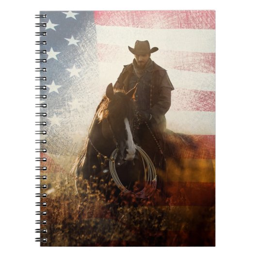 Unabhängigkeitstag Cowboy-Bild. Notizblock (Vorderseite)