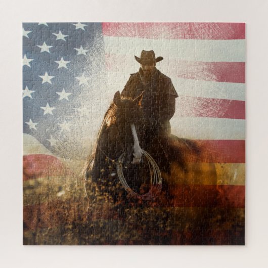 Unabhängigkeitstag Cowboy-Bild. Puzzle (Vertikal)