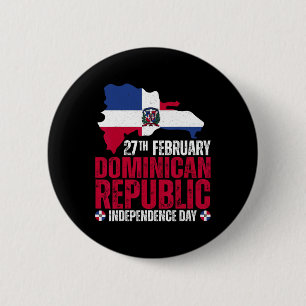 Unabhängigkeitstag der Dominikanischen Republik Fl Button