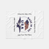 Unabhängigkeitstag Eagle und Flagge Fleecedecke (Vorderseite (Horizontal))