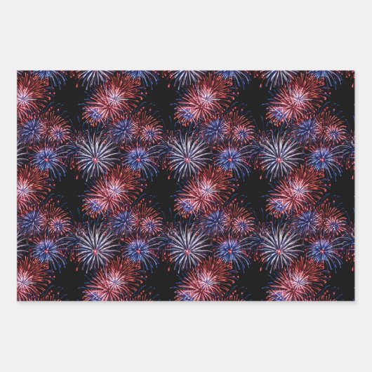 Unabhängigkeitstag Feuerwerk 4. Juli Geschenkpapier Set (Vorderseite)