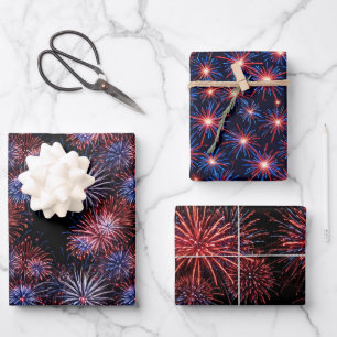 Unabhängigkeitstag Feuerwerk 4. Juli Geschenkpapier Set