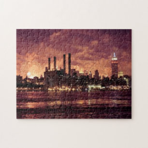 Unabhängigkeitstag-Feuerwerke hinter Manhattan Puzzle