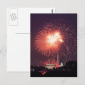 Unabhängigkeitstag-Feuerwerke über Washington DC Postkarte (Vorne/Hinten)