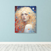 Unabhängigkeitstag Frau Red White Blue Leinwanddruck (Insitu (Holzboden))