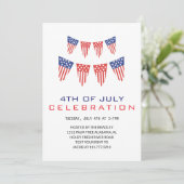 Unabhängigkeitstag für Rote Amerikanische Unabhäng Einladung (Stehend Vorderseite)