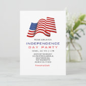 Unabhängigkeitstag für Rote Amerikanische Unabhäng Einladung (Stehend Vorderseite)