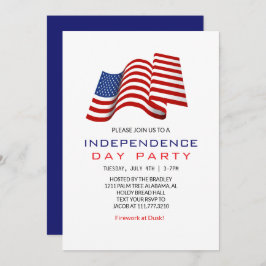 Unabhängigkeitstag für Rote Amerikanische Unabhäng Einladung