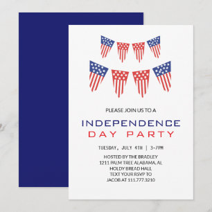 Unabhängigkeitstag für Rote Amerikanische Unabhäng Einladung