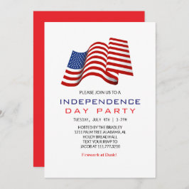 Unabhängigkeitstag für Rote Amerikanische Unabhäng Einladung