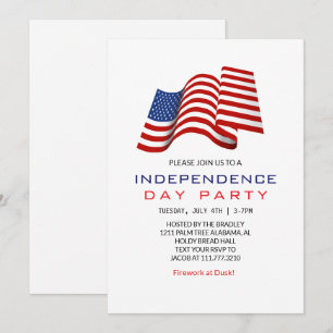 Unabhängigkeitstag für Rote Amerikanische Unabhäng Einladung