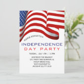 Unabhängigkeitstag für Rote Amerikanische Unabhäng Einladung (Stehend Vorderseite)