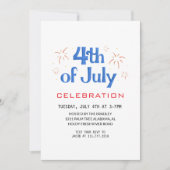 Unabhängigkeitstag für Rote Amerikanische Unabhäng Einladung (Vorderseite)